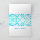 Elegante Winter Blue Schnörkel Danke Karte (Innenseite)