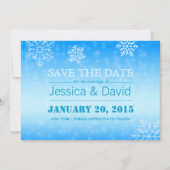 Elegante Winter Blue Snowflakes Save the Date (Vorderseite)