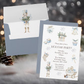 Elegante Winter Blue Watercolor Einladung