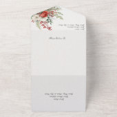 Elegante Winter-Blume, Berries & Pine All In One Einladung (Außenbereich)