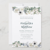 Elegante Winter-Blume Rustikale Hochzeit Einladung (Vorderseite)