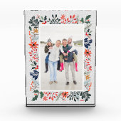 Elegante Winter Blume Snow Family Fotoblock (Vorderseite)