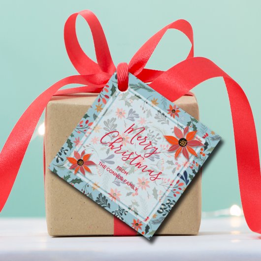 Elegante Winter Blume Weihnachten Geschenkanhänger