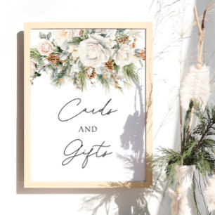 Elegante Winter-Blumenkarten und Geschenke Poster