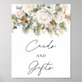 Elegante Winter-Blumenkarten und Geschenke Poster (Vorne)