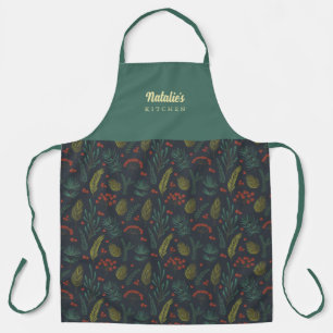 Elegante Winter Botanical All-over Print-Schürze Schürze