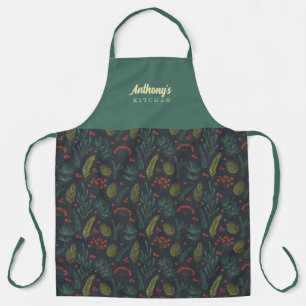 Elegante Winter Botanical All-over Print-Schürze Schürze