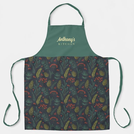 Elegante Winter Botanical All-over Print-Schürze Schürze (Vorderseite)