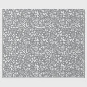 Elegante Winter Botanicals in Grau und Weiß Geschenkpapier (Flach)