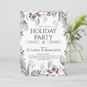 Elegante Winter Botanicals Monochrome Holiday Part Einladung (Stehend Vorderseite)