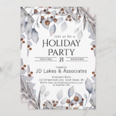 Elegante Winter Botanicals Monochrome Holiday Part Einladung (Vorne/Hinten)