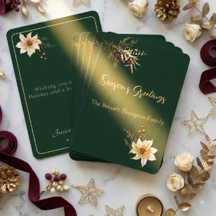 Elegante Winter Botanicals Weihnachten Gold Folien Feiertagskarte