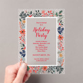 Elegante Winter Botanicals Weihnachtsfeier Acryleinladungen (Insitu (Handheld))