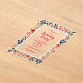 Elegante Winter Botanicals Weihnachtsfeier Acryleinladungen (Ablage )