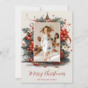 Elegante Winter-Botanik-Foto-Weihnachtskarte Feiertagskarte