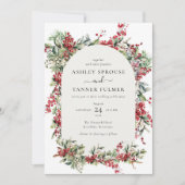 Elegante Winter Botanische Weihnachtsfeier Einladung (Vorderseite)