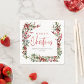 Elegante Winter Botanische Weihnachtsfeier Serviette (Beispiel)