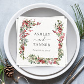 Elegante Winter Botanische Weihnachtsfeier Serviette