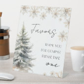 Elegante Winter Brautparty Favoriten Sockelschild (In Situ)