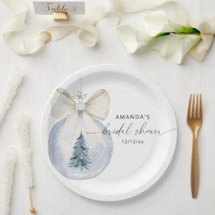 Elegante Winter-Brautparty  Pappteller