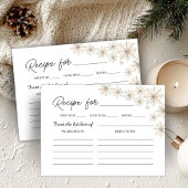 Elegante Winter Christmas Brautparty Rezept Card Begleitkarte