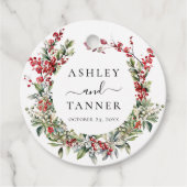 Elegante Winter Christmas Floral Wedding Geschenkanhänger (Vorderseite)