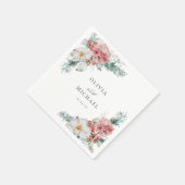 Elegante Winter Christmas Floral Wedding Serviette (Ecke)