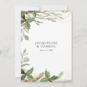 Elegante Winter Christmas Lantern Red Holly Weddin Einladung (Rückseite)