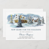 Elegante Winter Country Weihnachten Moving Ankündigung (Vorne/Hinten)