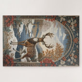 Elegante Winter Deer Winter Szene Puzzle (Horizontal)