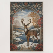 Elegante Winter Deer Winter Szene Puzzle (Vertikal)