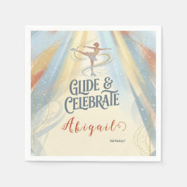 Elegante Winter-Eislauf-Geburtstagseinladung  Serviette