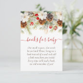 Elegante Winter Evergreen Bücher für Baby Begleitkarte (Stehend Vorderseite)
