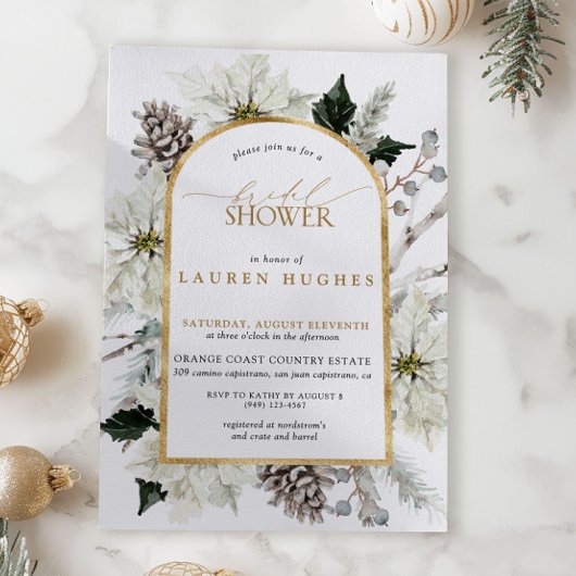 Elegante Winter Evergreen Elegantes Brautparty Einladung