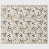 Elegante Winter Flora Festivals Design Geschenkpapier (Flach)