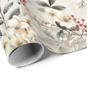 Elegante Winter Flora Festivals Design Geschenkpapier (Rolleneckpunkt)