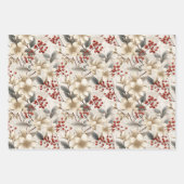 Elegante Winter Flora Festivals Design Geschenkpapier Set (Vorderseite 3)