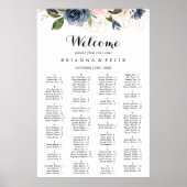 Elegante Winter Floral Alphabetisches Seekarte Poster (Vorne)