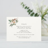 Elegante Winter Floral and Greenery Details Card Einladung (Stehend Vorderseite)