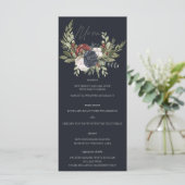 Elegante Winter Floral Boho Botanische Hochzeitska Menükarte (Stehend Vorderseite)