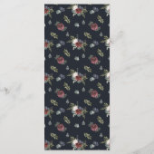 Elegante Winter Floral Boho Botanische Hochzeitska Menükarte (Rückseite)