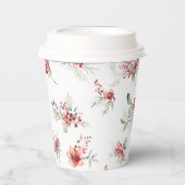 Elegante Winter Floral Botanical Baby Dusche Pappbecher (Vorderseite)