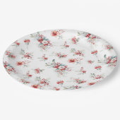 Elegante Winter Floral Botanical Baby Dusche Pappteller (Schrägansicht)