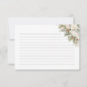 Elegante Winter Floral Brautparty Rezept Card (Rückseite)