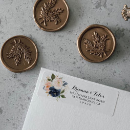 Elegante Winter Floral Calligraphy Rücksendeadress