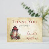 Elegante Winter Floral Candle Bereavement Vielen D Dankeskarte (Stehend Vorderseite)