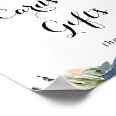 Elegante Winter Floral Cards und Geschenksign Poster (Ecke)