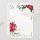 Elegante Winter Floral Christmas Einladung (Rückseite)