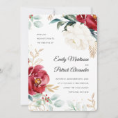 Elegante Winter Floral Christmas Einladung (Vorderseite)