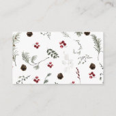 Elegante Winter Floral Date Night Begleitkarte (Rückseite)